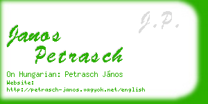 janos petrasch business card